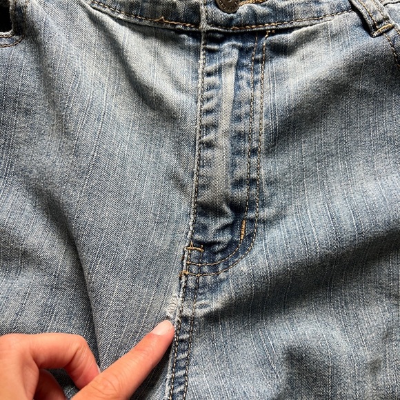 Vintage COS Jeans Blue Light Wash Flared Denim Rhinestone Embroidered Size 10 - Picture 15 of 16